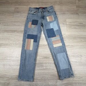 Lucky Brand Lucky Legend Boy Mid Rise Relaxed Straight Patchwork Jeans Size 26